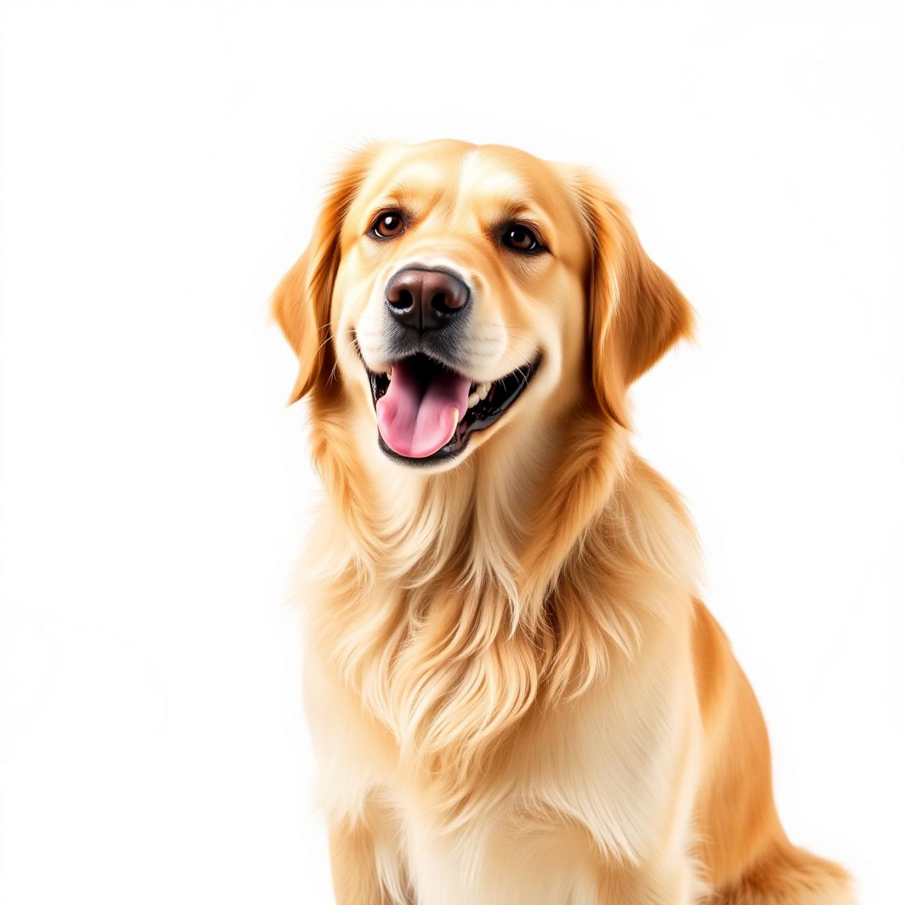 Happy obedient golden retriever
